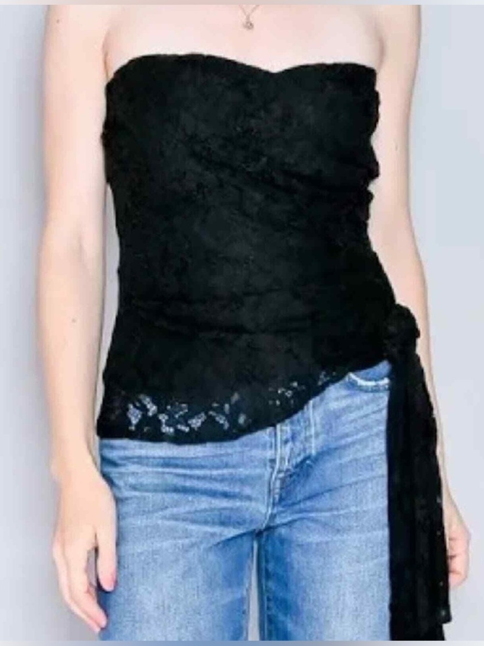 Mare Mare Anthropologie New Size XS Black Lace Tube Top
